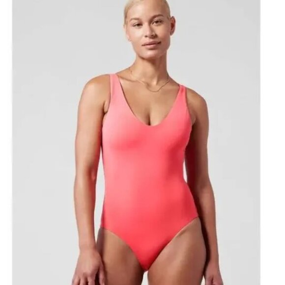 ATHLETA Brand Women's Hampton One Piece Swimsuit Size Medium Coral Petal - Picture 1 of 5